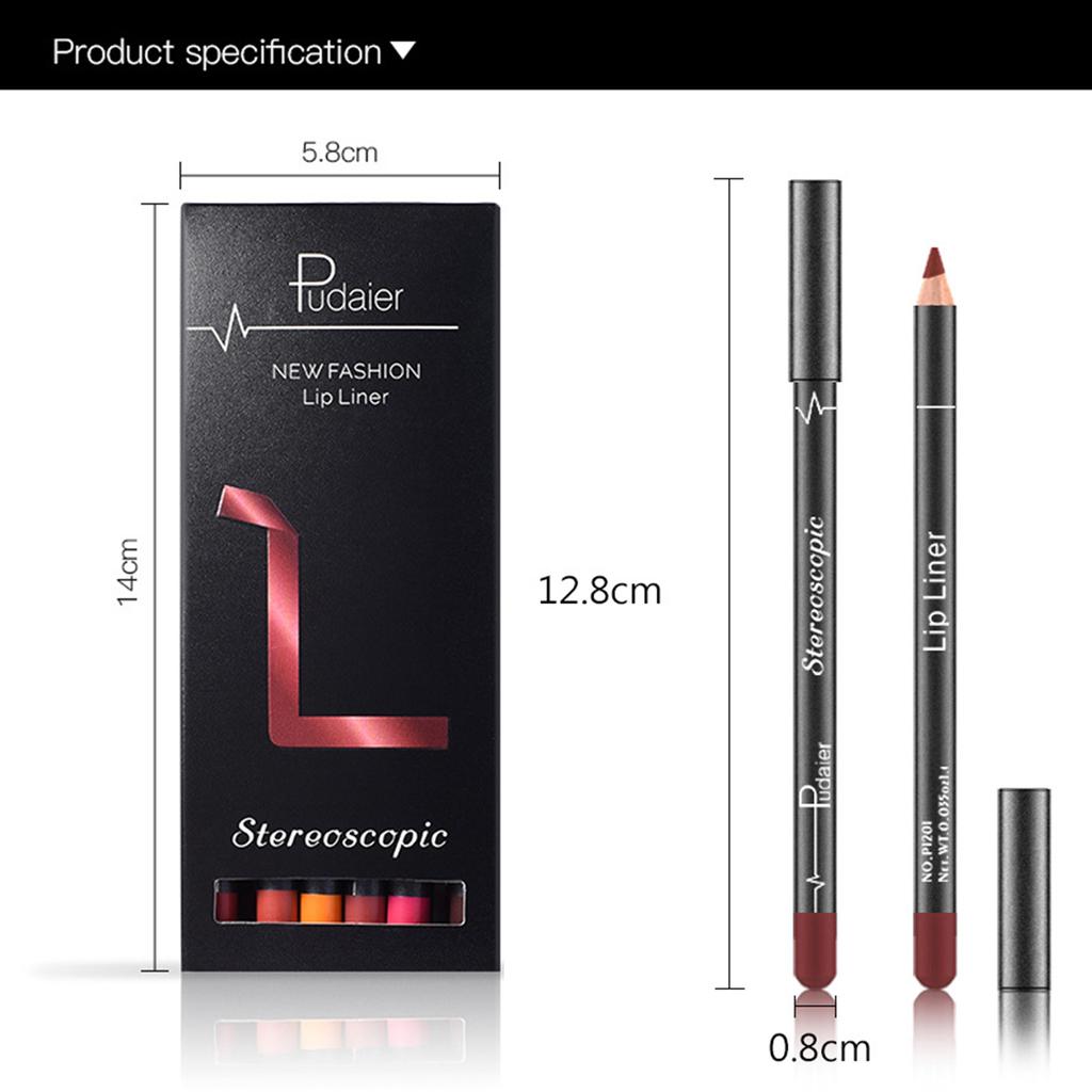 12 Colors Lip Pencil Set Waterproof Long-lasting Lip Liner Matt Lipstick Pen