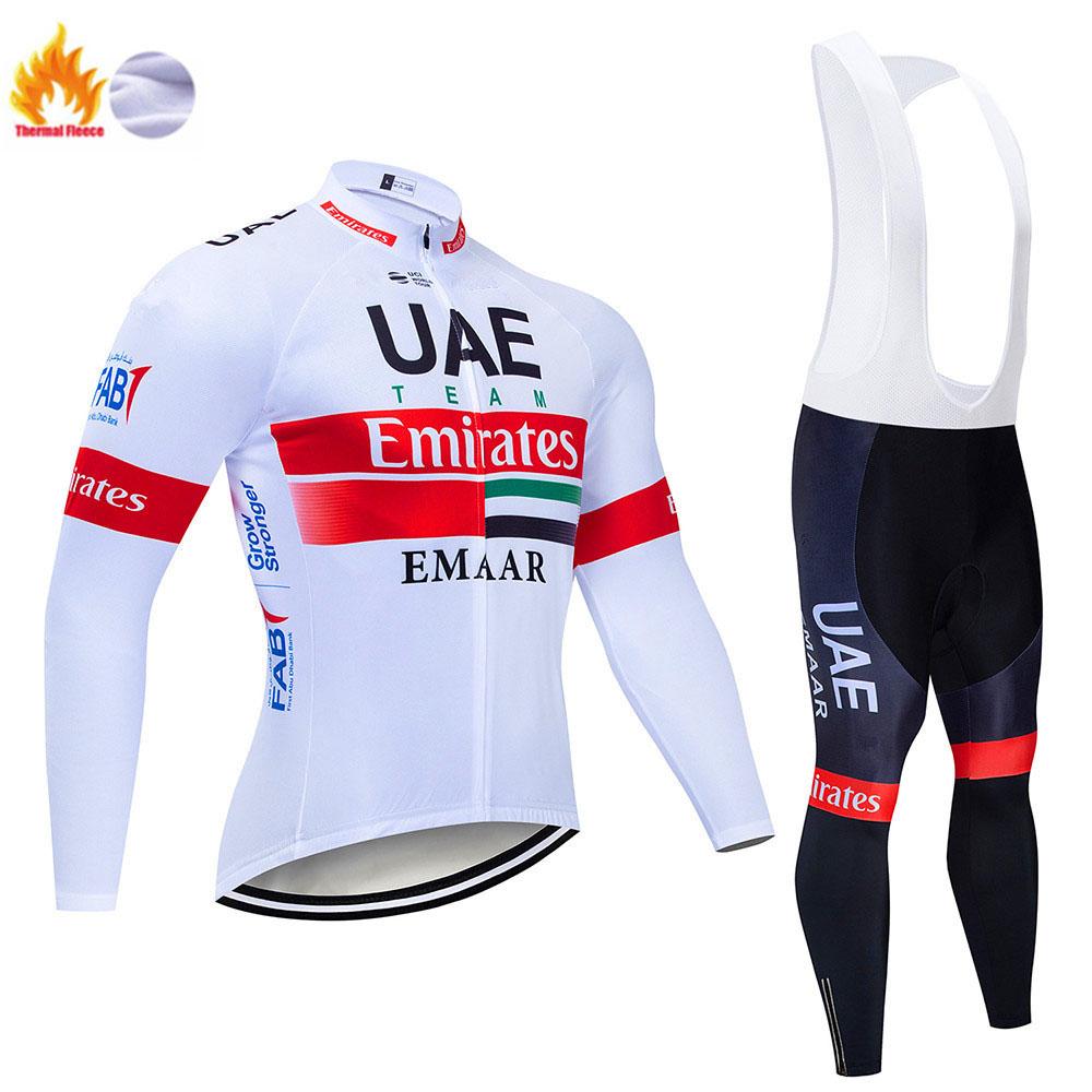 2026 Winter Warm Cycling Clothing Set Fleece Men's UAE Winter Cycling Sets Warm Long-sleeved Suit Soad Bike Bicycle Overalls Riding Suit