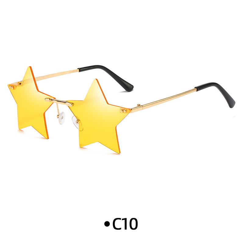 

Pentagram Frameless Sunglasses Sweet Cartoon Polygon Colorful Ocean Sheet Sunglasses .