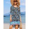 2025 Summer Short Sleeve Printed Women's A-line Dress Split Loose Casual Simple Vintage Party Floral Bohi Dresses Elegant Tassels Holiday Clothing