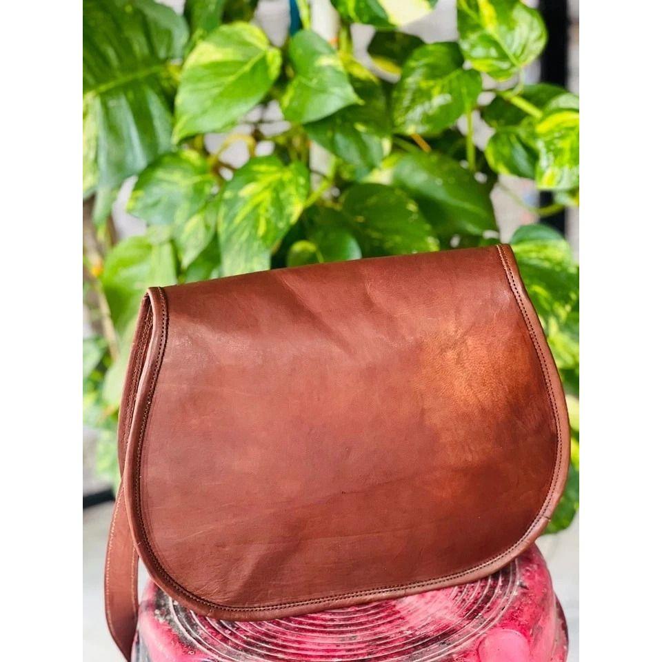 Vintage Saddle Bag Genuine Goat Logical Leather Messenger Shoulder