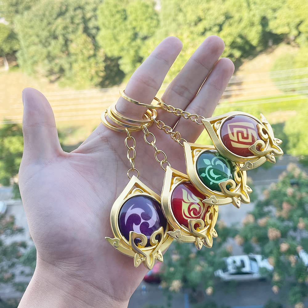 Smeru Elemental Eye of God Merchandise Keychain Pendant Small Pendant for Car Keys Bag Decoration Birthday Gift School Festival Anime Accessories