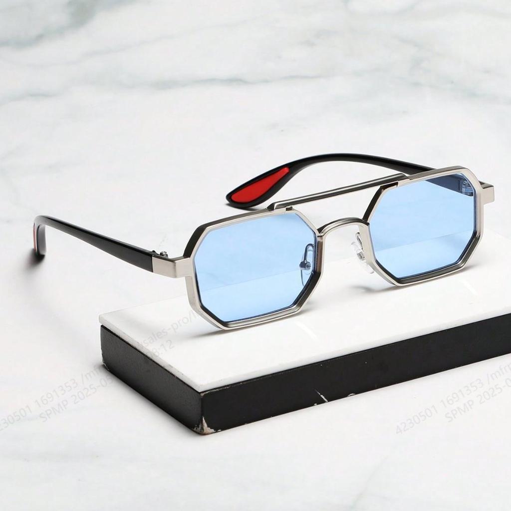 New Trendy Metal Square Sunglasses for Women Men UV400 Protection Retro Driving Shades Summer Eyewear