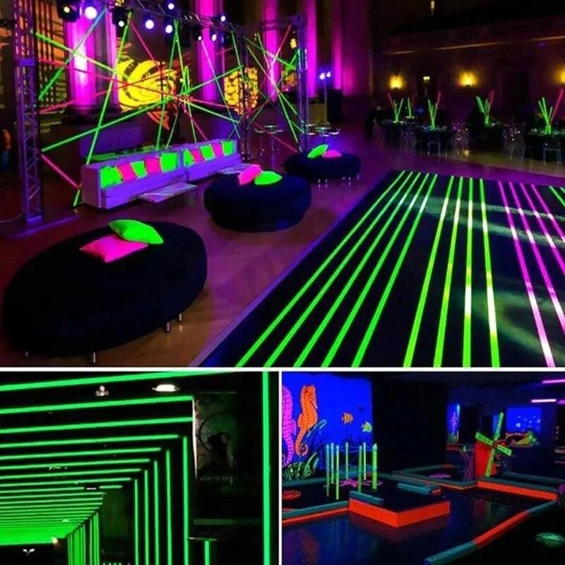 6pcs/set Gaffer Fluorescent Tape Self Adhesive Sticker Reactive Black Light Reactive Photography Home Decor DIY Crafts