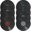 8Pcs Decorative Vinyl Records Wall Decals PVC Vintage Decor Records Wall Sign Crafts Artwork Bar Disc for Music Party Decorations Artist Studio