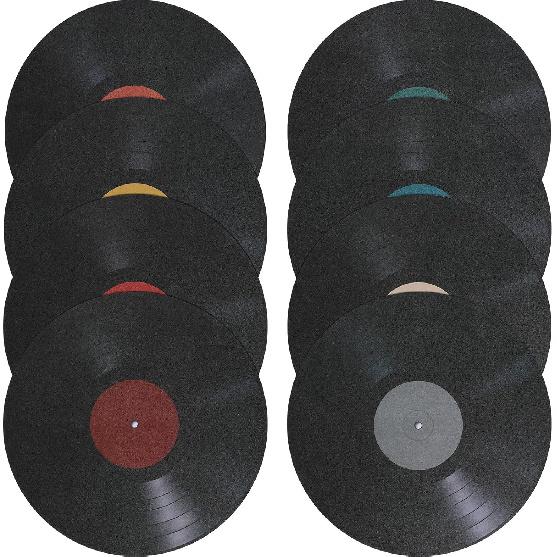 8Pcs Decorative Vinyl Records Wall Decals PVC Vintage Decor Records Wall Sign Crafts Artwork Bar Disc for Music Party Decorations Artist Studio