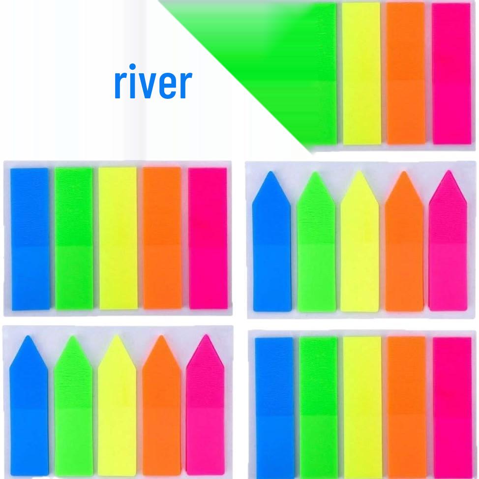 Transparent Fluorescent PET Index Tabs - Writable Student Memo Stickers