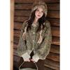 Women's Retro Green Knitted Batwing Sweater