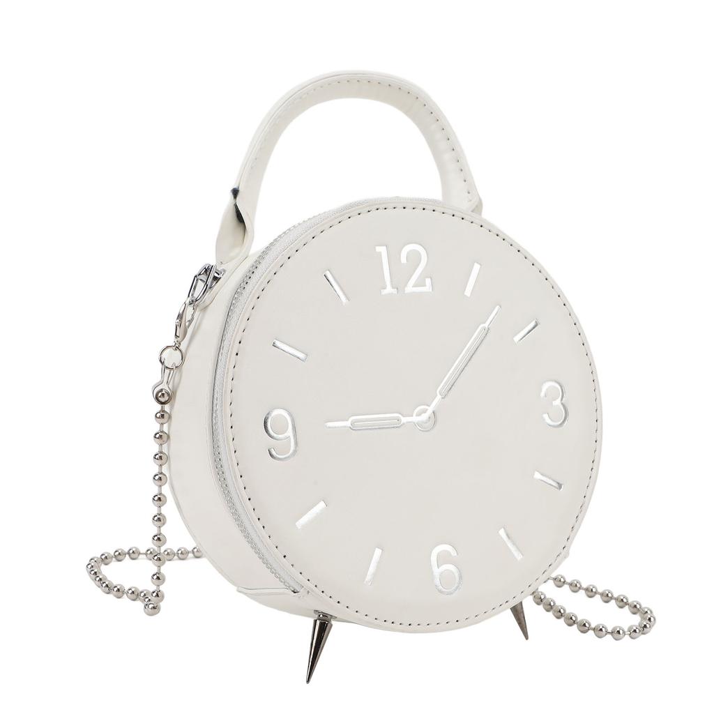 Schultertasche für Damen PU-Leder Wasserdicht Moderne Uhr Handtasche Kleine Handy-Geldbörse mit 2-Wege-Riemen für den täglichen Gebrauch