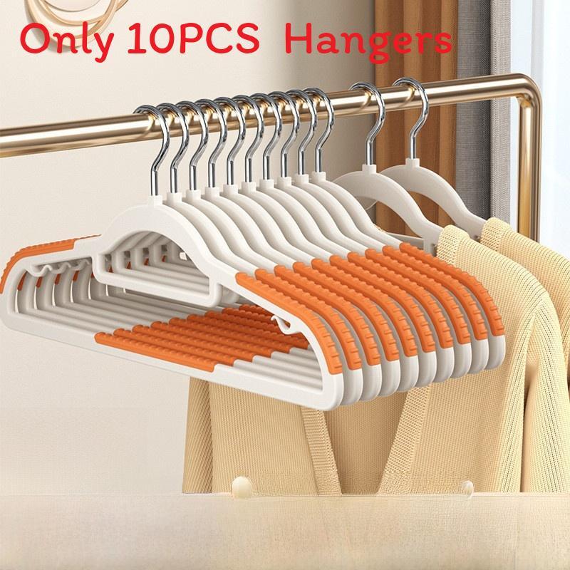 Plastic Dualposition Clothes Hangers With Nonslip Design For Wet And Dry Garments