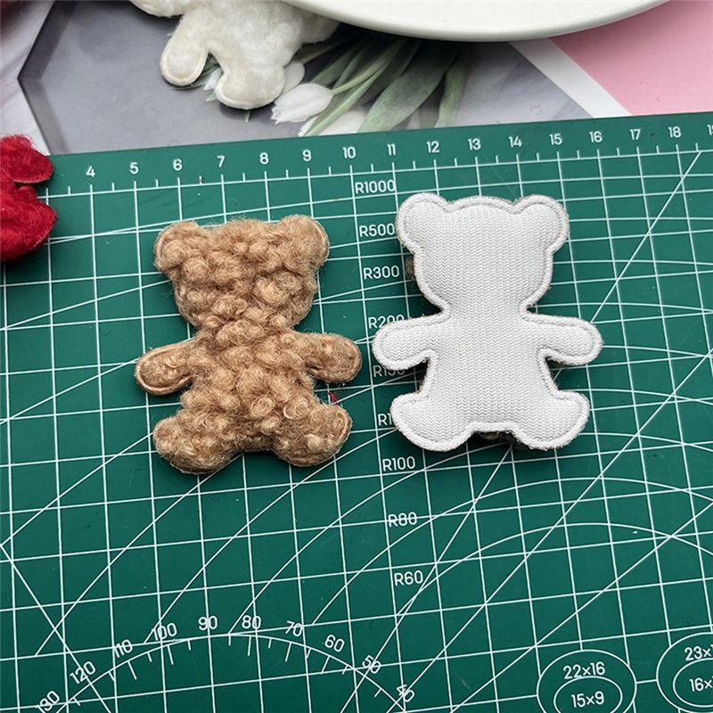 M-Modern-Teddy Plüsch Gepolsterte Bärenkopf-Applikationen für Kleidung Hut Leggings Nähzubehör DIY Dekorationszubehör 50 Stück Weiß & Braun