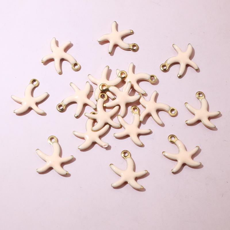 20pcs Stainless Steel Small Enamel Starfish Charms Pendant 10.5x10mm DIY Jewelry Making Accessories for Necklace Earrings