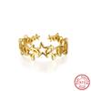 Effie Queen Fashion Hollow Star Women's Open Ring Trendy 925 Sterling Silver Star Ring Jewelry Birthday Anniversary Gifts APR49