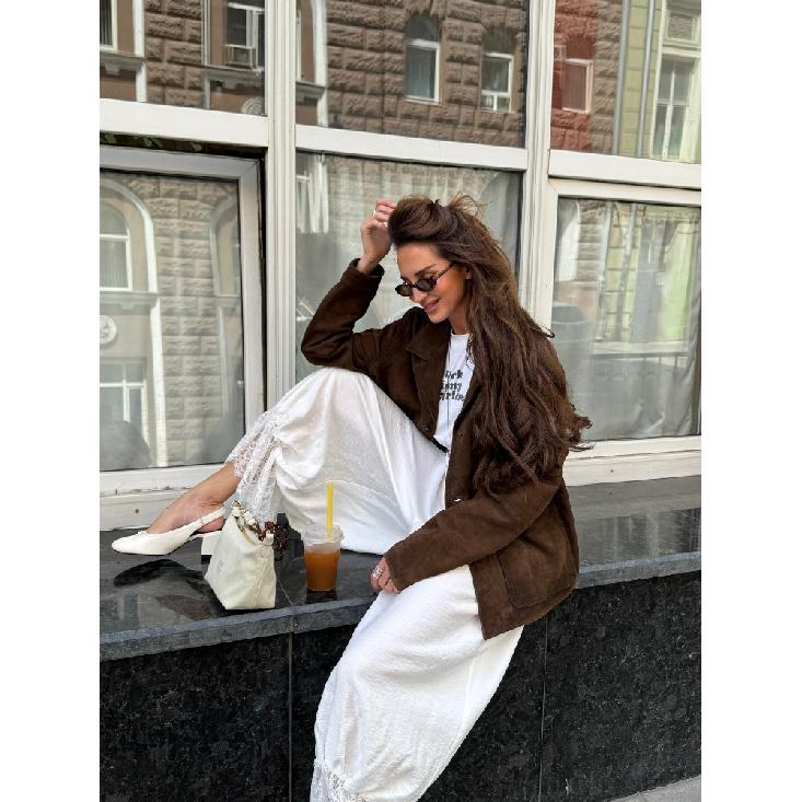 Linad Vintage Loose Lace Pencil Pants For Women White Elegant Elastic Waist Trousers Street Chic Ankle Length Pants 2025 Summer