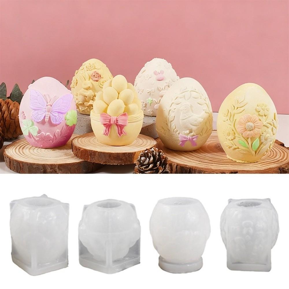 Embossed Easter Egg Mold Egg Shaped Silicone Mold DIY Plaster Mold  Easter