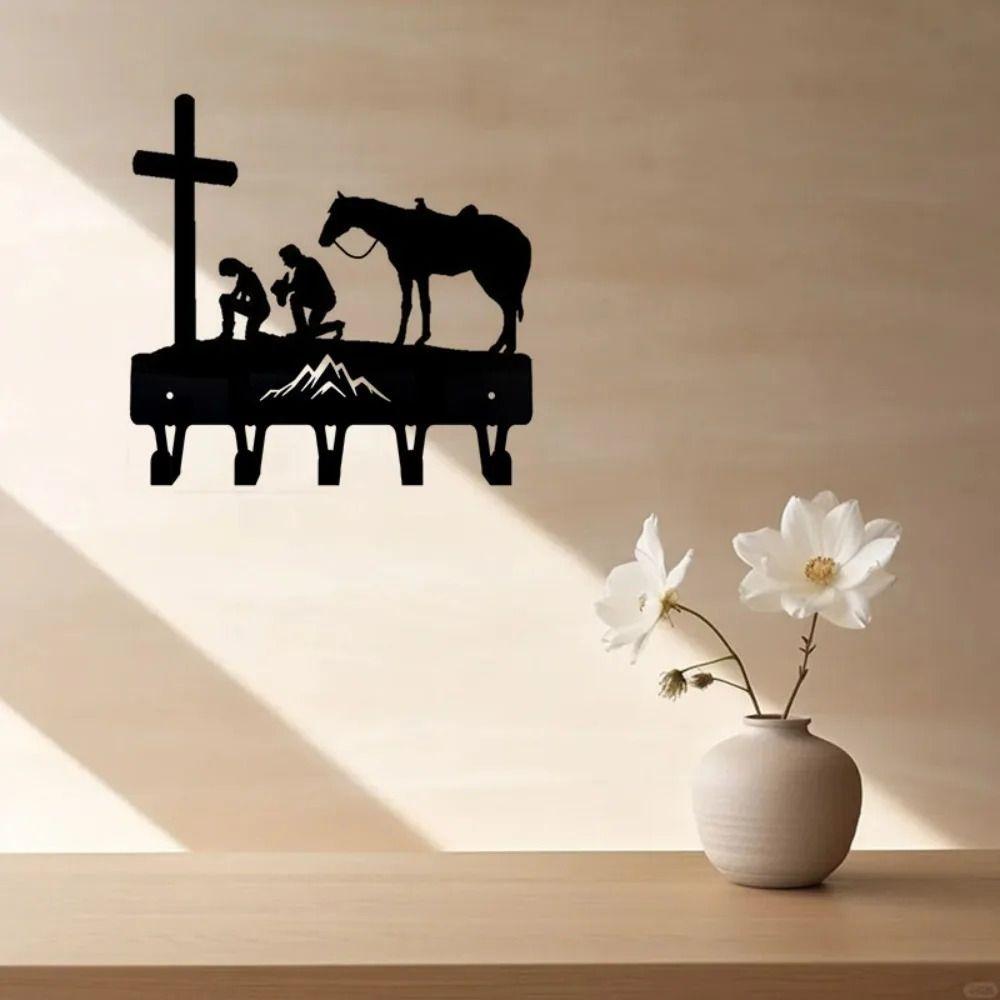 

Western Cowboy Couple Wall Hook Forged Iron Key Holder Western Home Decor Accent