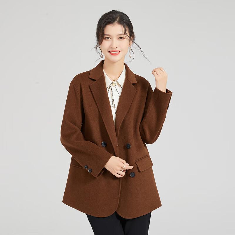 Women's Premium Double-Faced 100% Wool Double-Breasted Coat