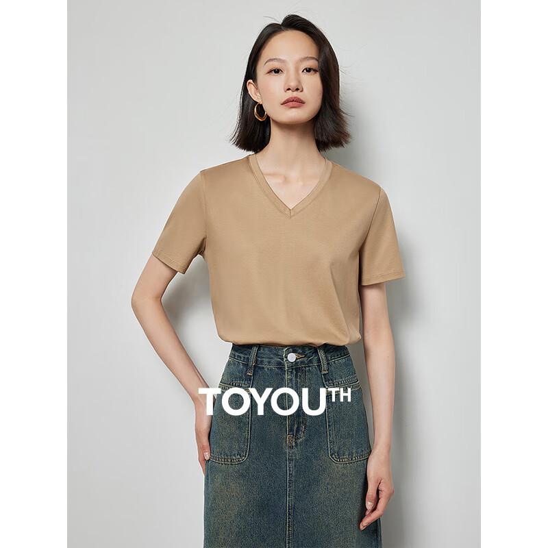 Chuyu Women s Long-Staple Mercerized Cotton Short Sleeve T-Shirt M