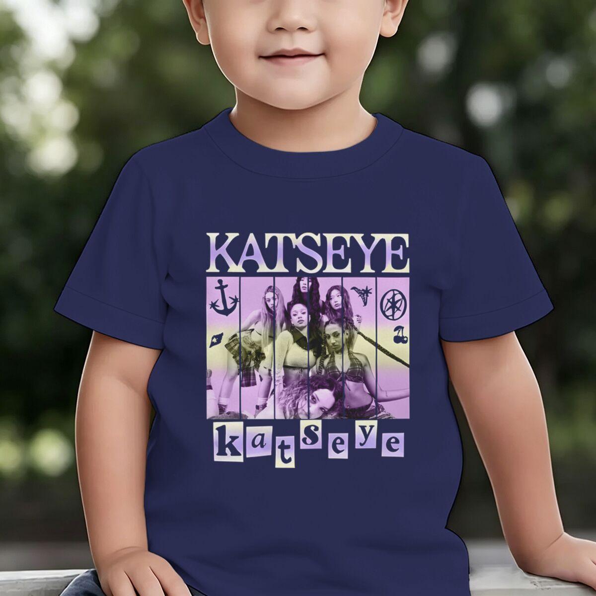 Katseye Print Girls Tshirt Toddler Top Summer Short Sleeve Tops Girl Group Katseye Graphic T Shirt Kids Casual Cotton Tshirt 130