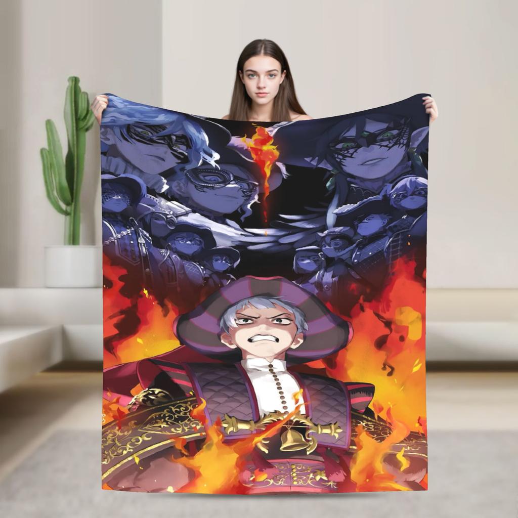 Twisted-Wonderland Blanket Malleus Draconia Cartoon Game Flannel Awesome Warm Throw Blankets for Home Restaurant Spring Autumn