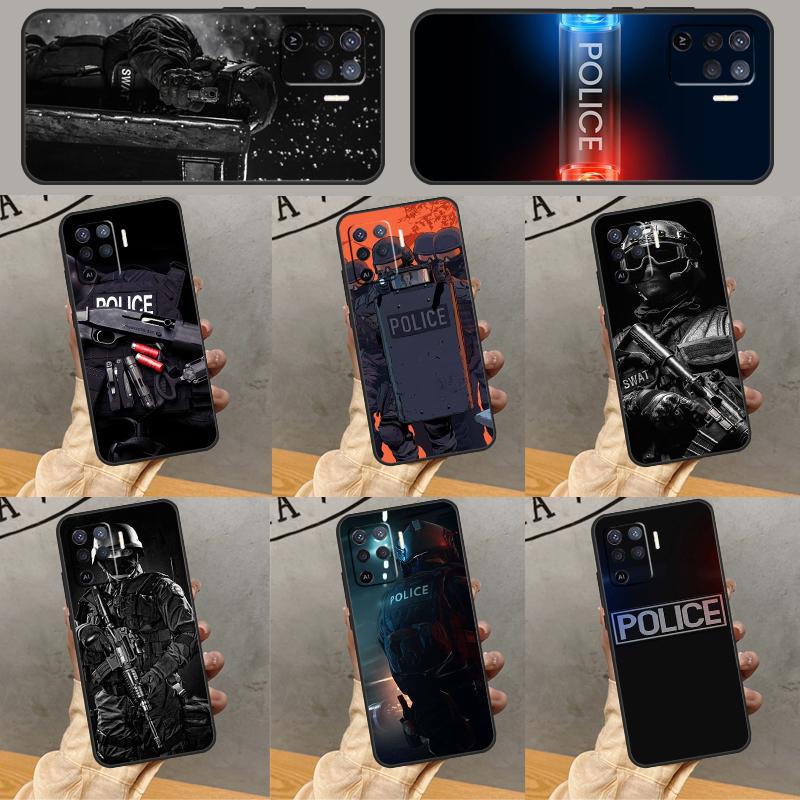 Police SWAT FBI Phone Case For Oppo A96 A16 A76 A78 A58 A18 A38 A98 A17 A77 A80 A40 A60 A74 A94 A54 A15 A57S