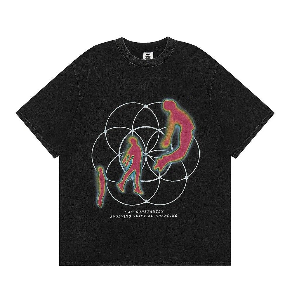 

Fashion Vintage Washed Top Oversized Hip Hop T-Shirt Men O Neck Summer T Shirts Short Sleeve Cotton 2023 Harajuku T-Shirt