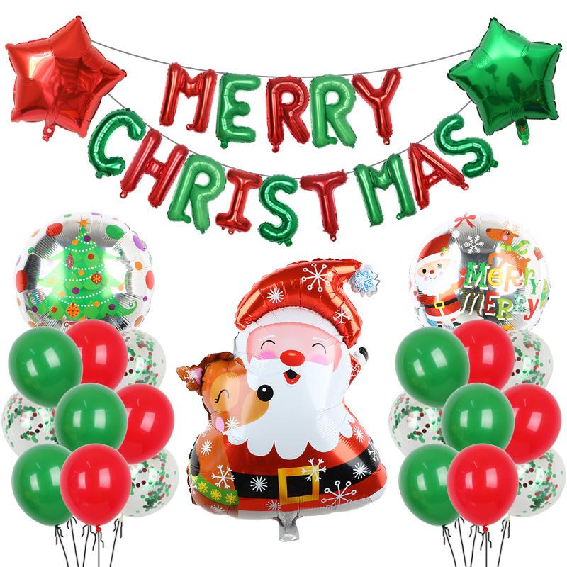 Christmas Decoration Balloon Set Smiling Snowman Elk New Year Arrangement Christmas Tree Party Decoration