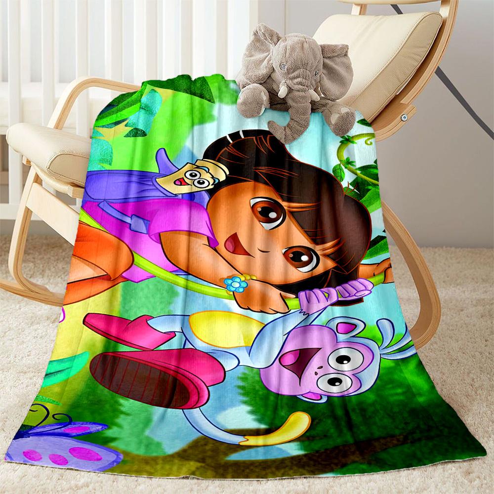 Dora Explorer Blanket Warmthful Decor Perfect for Office Chair Picnics Office Four Seasons Multipurpose Modern Ideal Gift For Birthday Valentine'S Day