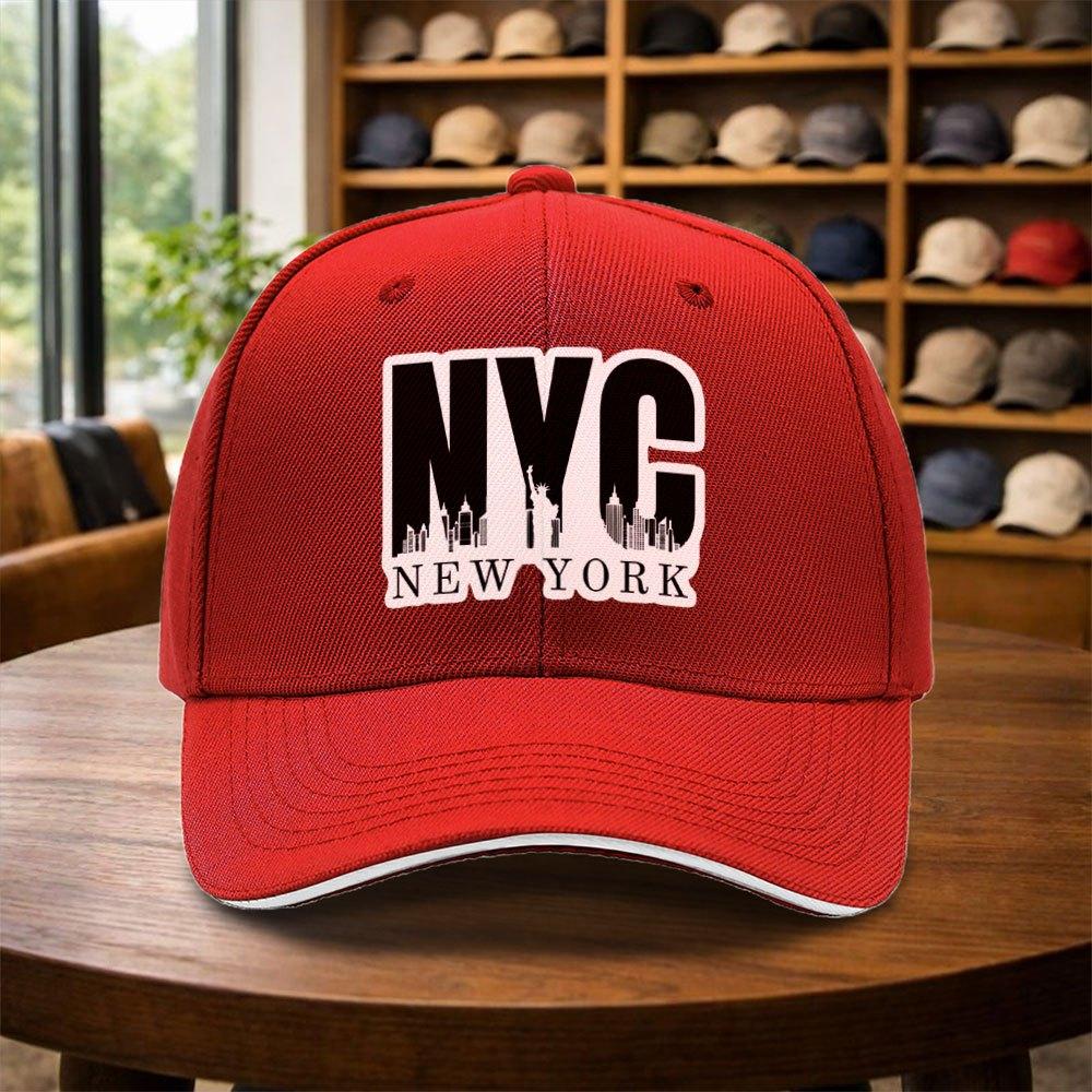 Casquette de baseball réglable décontractée NYC pour hommes Multicolore Toutes saisons Style Hip-hop Street