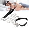 Faux Leather Choker Necklace And Leash Set for Women Adjustable Gothic Black Collar Chain Necklace with Bell for Clubwear Rave BDSM Cosplay
