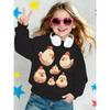 Kids Crewneck Sweatshirt, Cute Cartoon Chick Print Soft Long Sleeve Casual Top for Spring Autumn