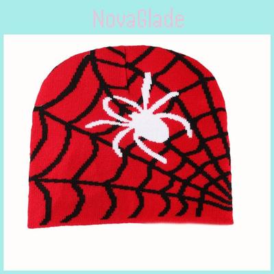 Spider Pattern Knit Beanie For Men And Women Warm Streetwear Fashion 2023
