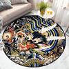 Retro Style Round Dragon Pattern Carpet Living Room Non-slip Floor Mat Kitchen Home Decoration Bedroom Bathroom Absorbent Mats