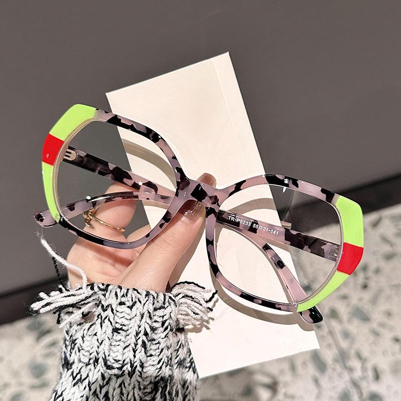 Popular Vintage Anti Blue Light Optical Big Glasses Women Luxury Brand Designer Myopia Prescription Colorful Eyewear  Frame