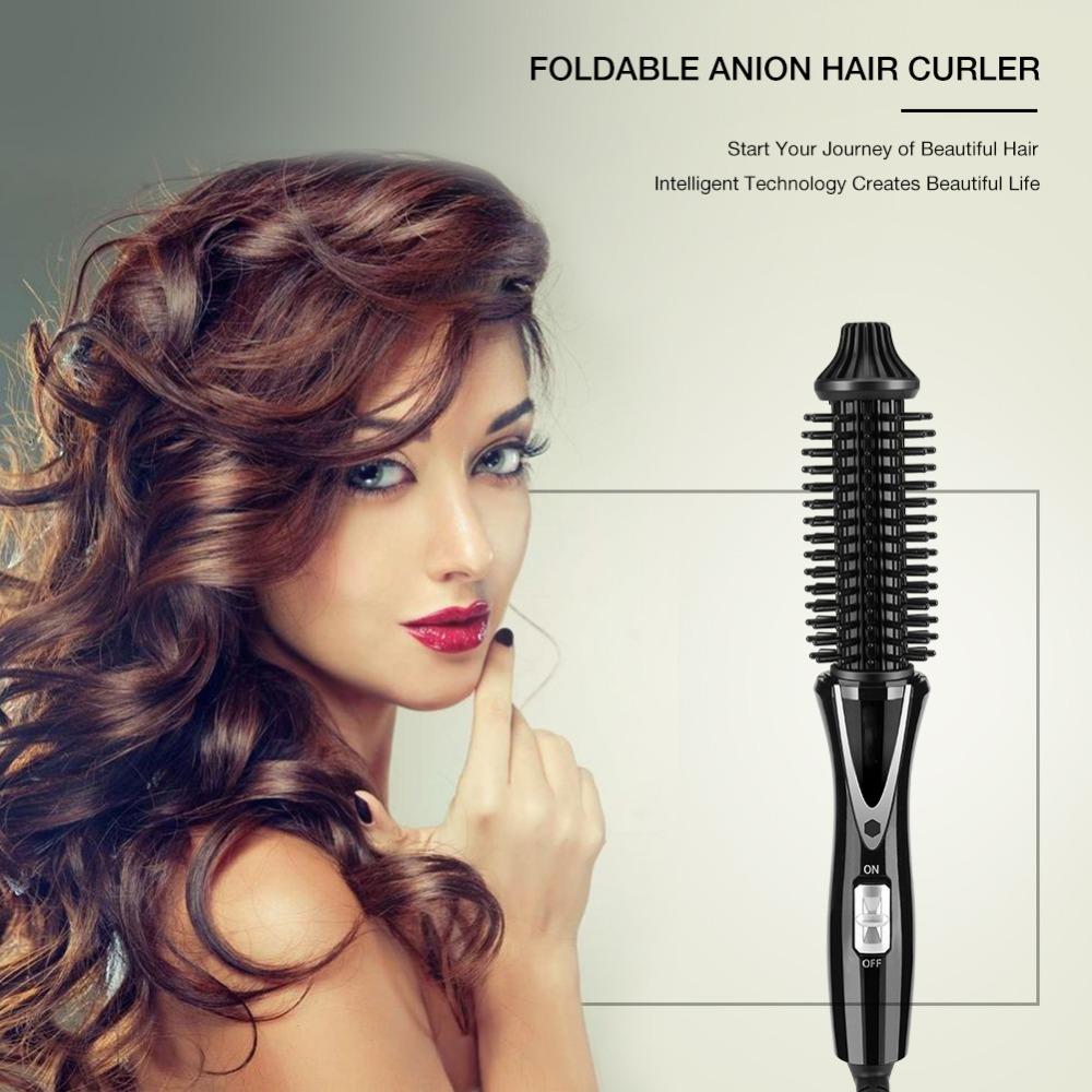 Anti Scald Handle Hair Styling Tools Foldable Design Hot Air Brush Hair Curling Iron For Women
