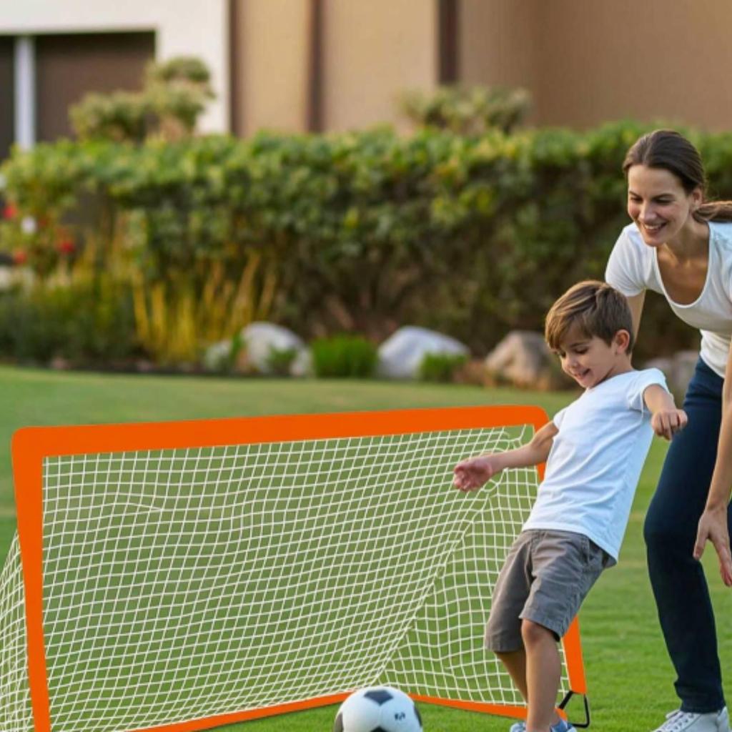 Portable Soccer Goal Fiberglass with Carry Bag Foldable for Children, Young