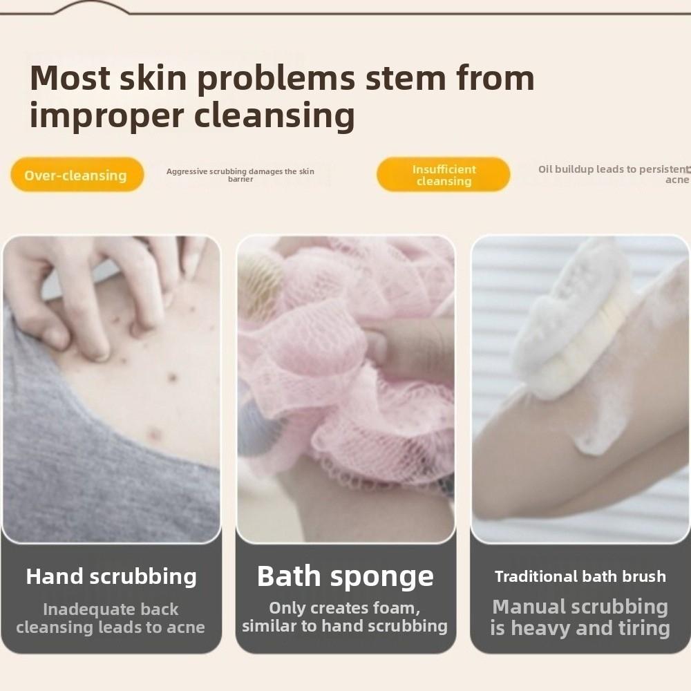 Rechargeable Electric Bath Brush Long Handle Electric Shower Brush Back Scrub  Lazy Scrubbing Tool