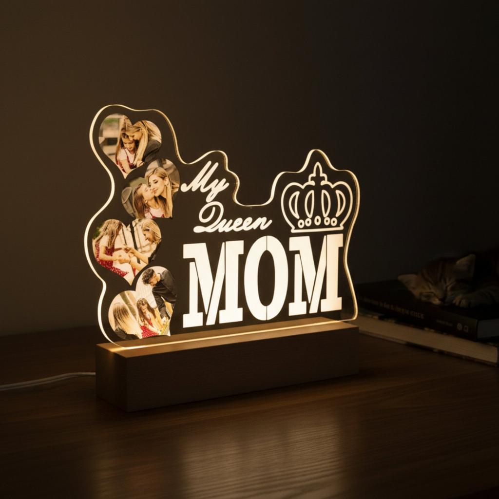 Personalized Photo Night Lamp Mother's Day Gift Acrylic Illuminated Lamp Engraved Acrylic Night Lamp Memorable Keepsake