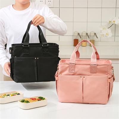 Grande capacidade engrossar lancheira bolsa de ombro preservação do calor bento mamãe sacos quente frio piquenique portátil refrigerador saco recipiente de alimentos