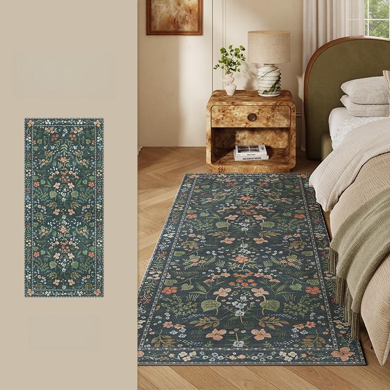 Alfombras ligeras de lujo para dormitorio,decoración para sala de estar con patrón de flores 50x80cm
