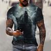 Men's T-Shirts Animal Wolf Pattern 3D Print Tops Tees Summer Women Streetwear Fashion