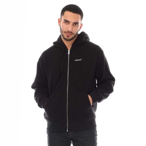 Levis Mens Headline Logo Full Zip Relaxed Fit Hoodie