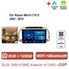 Pour Nissan March 3 K12 2002 - 2010 Autoradio Android 17 Carplay Auto Lecteur Multimédia Écran Navigation 4G GPS 2 Din
