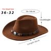 (One Size, Coffee) Western Cowboy Hat for Women Men Bohemian Cowgirl Hat with Beads Trim Outdoor Sun Hat