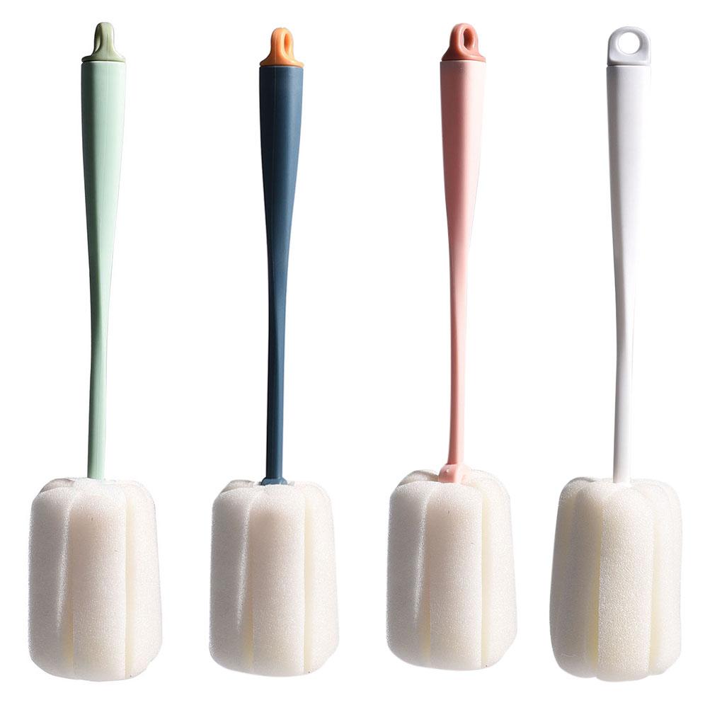 Sponge Cup Brush Long Handle Bottle Scrubber Kitchen Bottle Cleaning Tools Blue