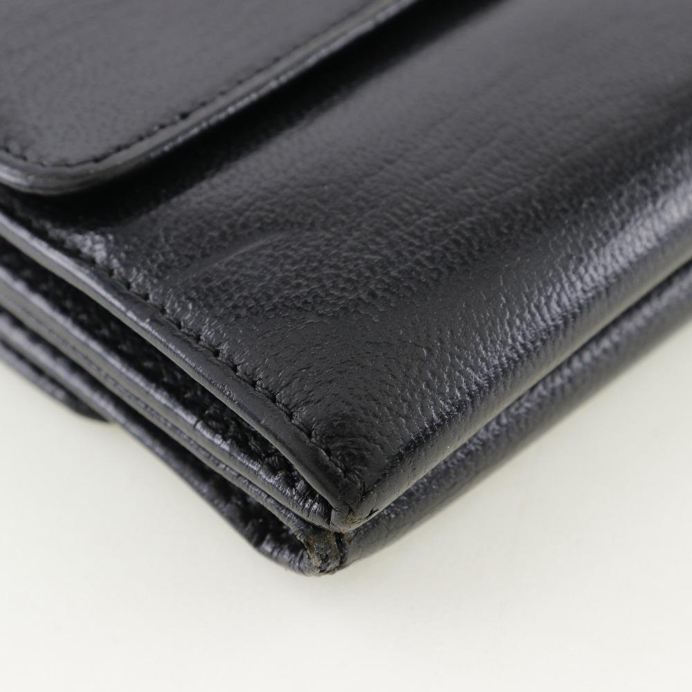Chanel COCO Mark Bi-Fold Wallet A13456 Double Sided Black Calfskin Women Used