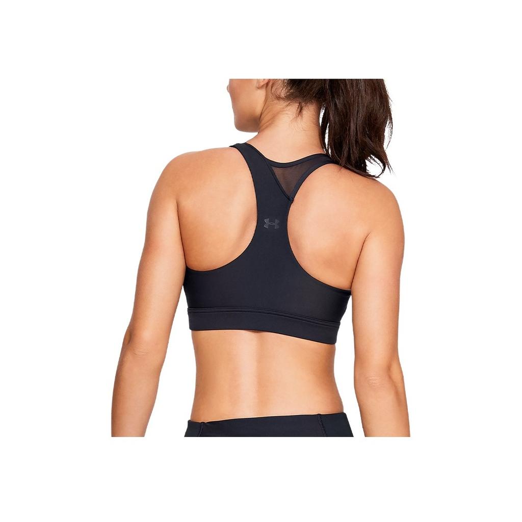 Under Armour Einfarbiger asymmetrischer tief ausgeschnittener Sport-BH Damenunterwäsche Schwarz 1328810-001