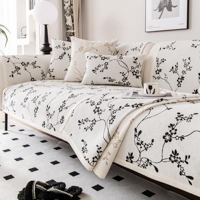 Cuscino per Divano in Ciniglia Universale Quattro Stagioni Antiscivolo Cuscino Leggero Stile Crema Francese Copertura per Divano Copertura in Tessuto