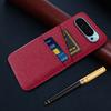 For Google Pixel 9/Pixel 9 Pro Phone Case 2 Card Holders Cloth Texture Back Cover