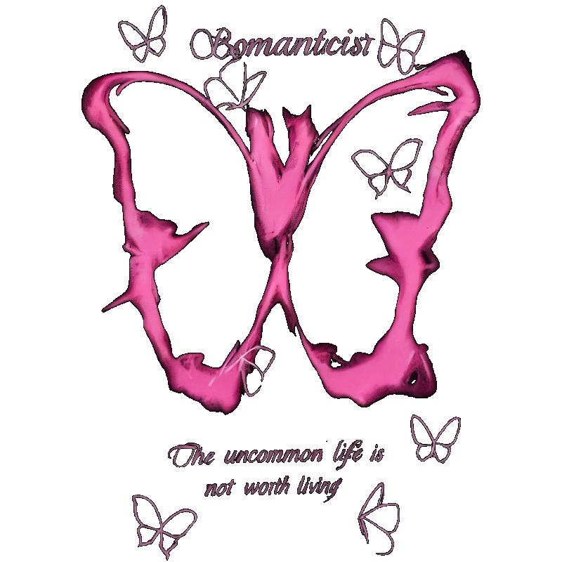 Oversized T Shirt Black Romanticism Butterfly Print With Inspirational Quote Casual Streetwear For Women